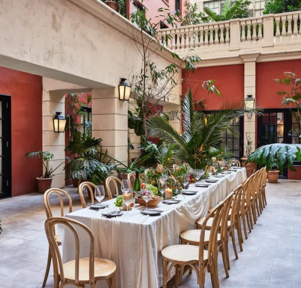 Courtyard set up for an event