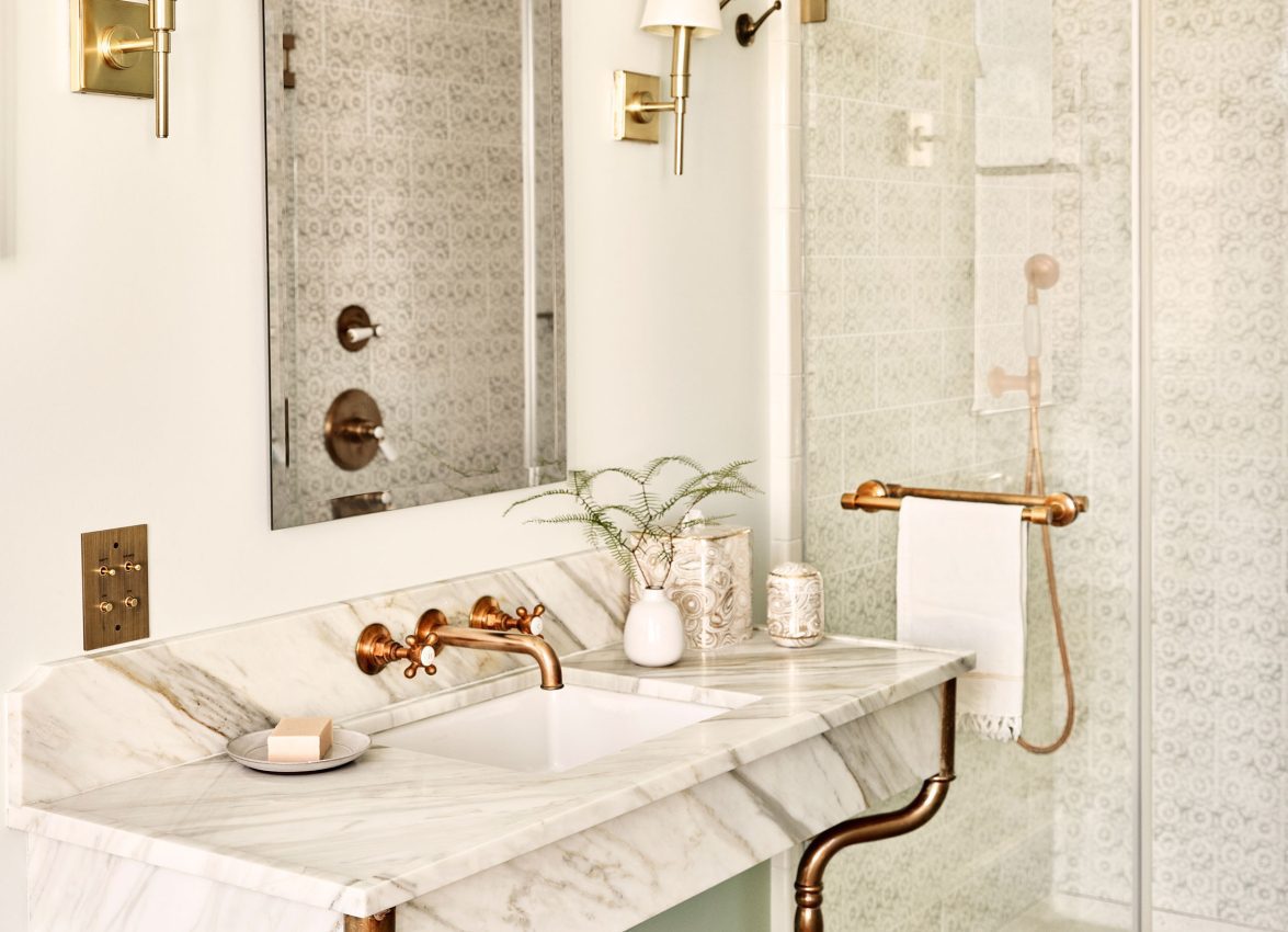 Bathroom sink and shower