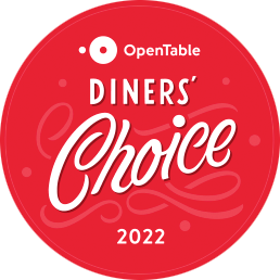 The 2022 OpenTable Diners' Choice award badge for Ristorante Per L'Ora, one of the best downtown LA restaurants.
