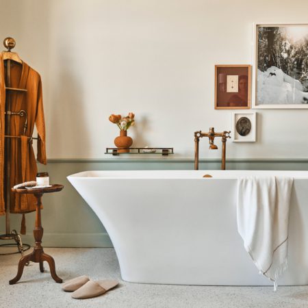 Bathtub with robe